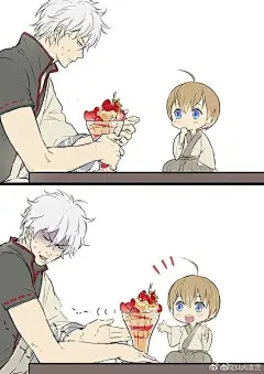 #银魂##漫画#两人有儿子了这个设定简直萌到爆！！！
画师@loli武士 ​​​ ​​​​