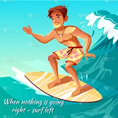 男孩,夏天,绘画插图,矢量,波浪,成年的,青少年,晒黑,人,少男