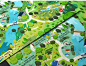 Yves Rocher France La Gacilly isometric Map on Behance-5