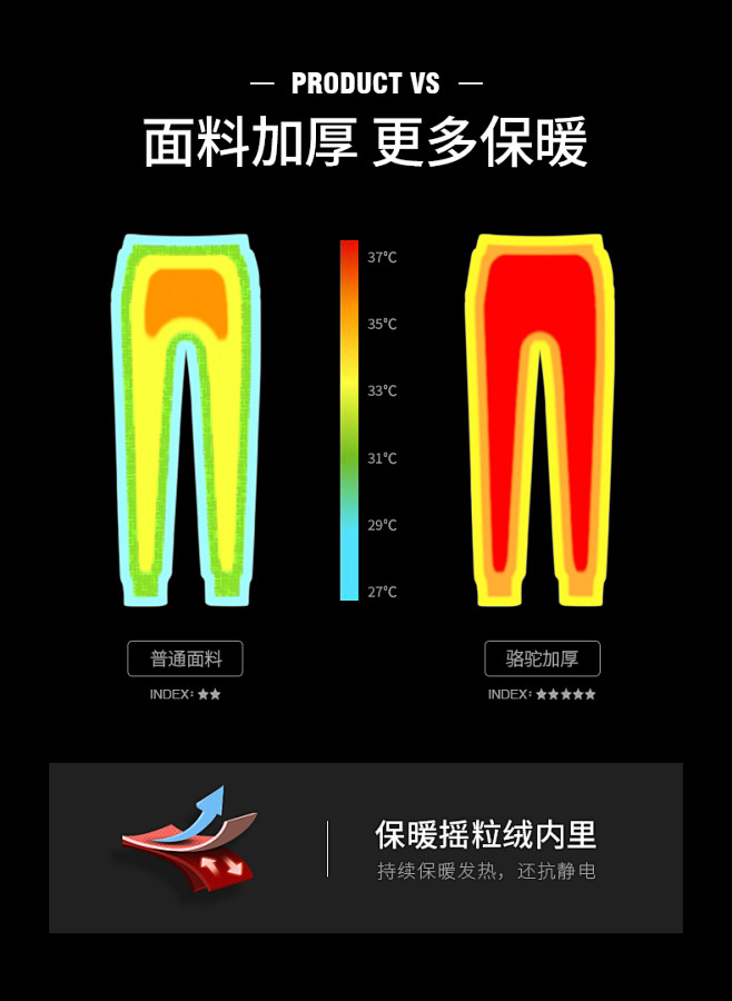 骆驼运动裤男长裤2018秋冬新款宽松加绒...