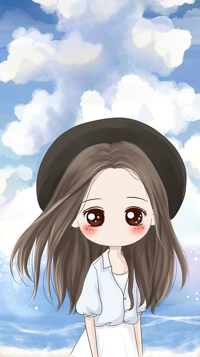 清新卡通女孩iphone6splus手机锁屏壁纸10801920