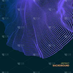 动态粒子数组。3 d技术风格。抽象的背景。矢量插图。