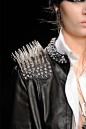 Punk-inspired spiked leather jacket