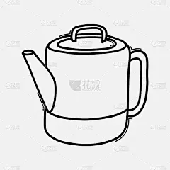 茶壶涂鸦矢量图标。手绘素描插图eps10