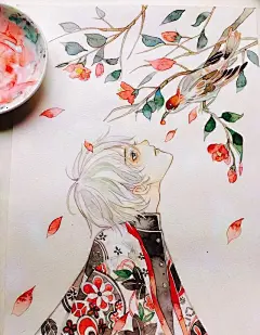 水彩手绘，涂色超清新的动漫人物绘画