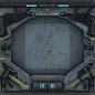 Sci-fi Hangar Door, Daniel Thiger : Decided to remake another old texture I made back in 2005. I imagine this is some kind of hangar door on a cargo ship somewhere in space. It was fun playing around with graphic design and color. I made four versions usi