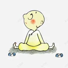 手绘思考的小和尚 免抠png 设计图片 免费下载 页面网页 平面电商 创意素材