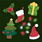 Christmas element collection in flat design