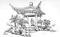 Japanese Pagoda Drawings | japanese pagoda pen this is a hidden little garden inside the japanese ...