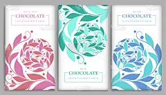 摘要一套巧克力棒的包装设计。向量豪华模板与装饰元素。可作背景和壁纸。非常适合食品和饮料包装类型。