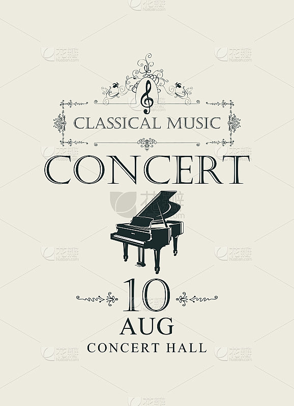 古典音乐钢琴音乐会海报