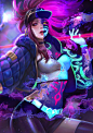 K/DA Akali by Abigail Diaz HD Wallpaper Background Fan Art Artwork League of Legends lol