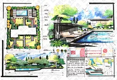 武汉黑箭头手绘·环境艺术设计考研手绘快题作品