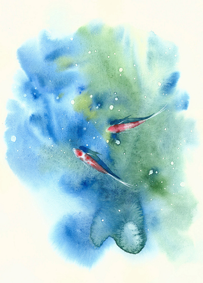 水域  的插画 鱼(多图）