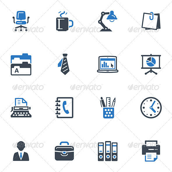 办公室Icons-Blue系列——网络图标Office Icons-Blue Series - Web Icons打破,公文包,商业,商人 ...