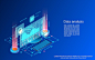 Vector data analysis flat 3d isometric vector concept illustration
