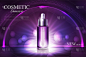 cosmetic product poster, bottle package design wit