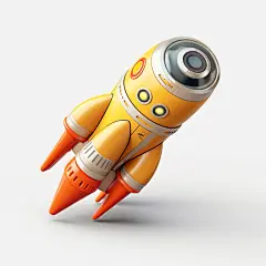 3d卡通火箭素材图AI图