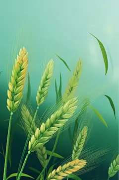 AI数字艺术手绘莠草谷雨插画