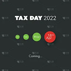 纳税日即将到来，美国税务截止日期提醒概念2022