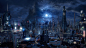 General 3000x1687 futuristic city moonlight clouds night building Bladerunner