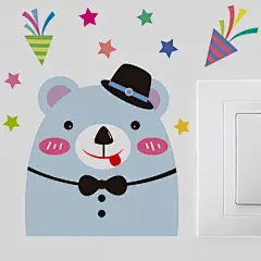 卡通开关贴儿童房幼儿园卧室装饰墙贴画 墙纸自粘浴室玻璃贴纸