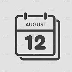 八月,计算机图标,日历,12日,传媒,,事件,贺卡,背景分离,数字12