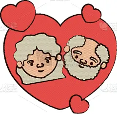 华丽的,红色,彩色图片,贺卡,心型,可爱的,祖母,文字,男人,问候