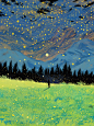 治愈系插画丨繁星点点 - 小红书