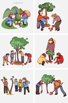 卡通人物植树节户外植树套图图片大小2000x3020px 图片尺寸2.42 MB 来自PNG搜索网 pngss.com 免费免扣png素材下载！环保#卡通手绘#绿色#人物#三月十二#森林#室外#手绘#手绘Q版#树木#套图#铁铲#小学生#