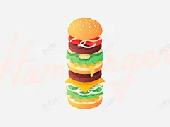 汉堡包食物插画 创意素材