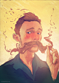 Ricardo Bessa - Mustaches 01 #采集大赛# #插画#