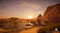 Assassin's Creed Origins Canyon Desert Oasis, Sebastien Primeau : Here are some landscape composition I did for AC Origins. 

Special thanks to these talented and amazing artists who provided such beautiful organic props:

Guillaume Croteau (Rocks Modelin