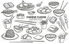 中国菜的轮廓图标