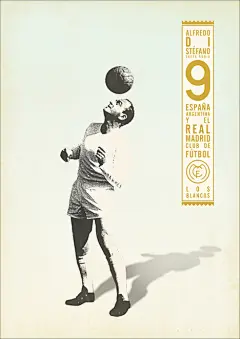 一套不错复古的足球明星海报设计（部分一）_大声设计