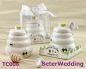 TC006 Meant to Bee Ceramic Honey Pot with Wooden Dipper         #beterwedding# #shanghai Beter Gifts# #salt and pepper shaker party favors#  http://item.taobao.com/item.htm?id=43730753320