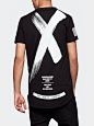 print T-shirt long black: 