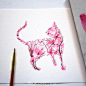 #创意绘画# 纹身师 Calvin T. O网页链接 私下地绘制了一组樱花图案的“花画”作品。
