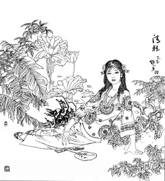 著名国画家、连环画家——项维仁和他的工笔重彩仕女画