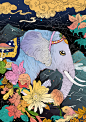 大象之旅 : 一组动物插画的其中之一