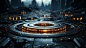 General 5824x3264 AI art 3D Abstract circle Technics science fiction CGI digital art depth of field