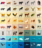56个熊猫斑马马鹿鸭长颈鹿动物园立体图形EPS矢量图设计素材-淘宝网