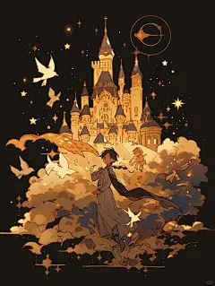 Midjourney｜魔法城堡与王子