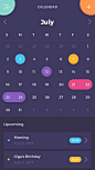 Calendar dark app calendar color event ios mobile ui