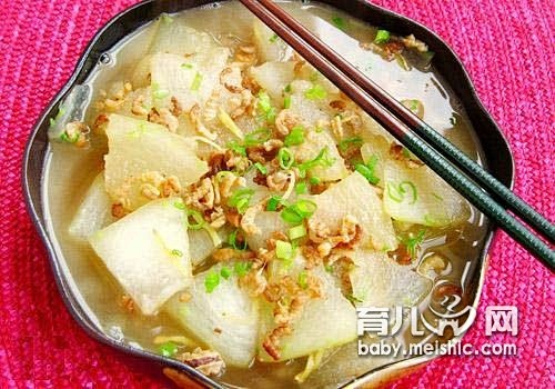 紫菜冬瓜肉粒汤
原料:紫菜1块，冬瓜30...