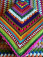 Crochet inspiration ~ combining different stitches. I love the bright colors and the change in stitches.