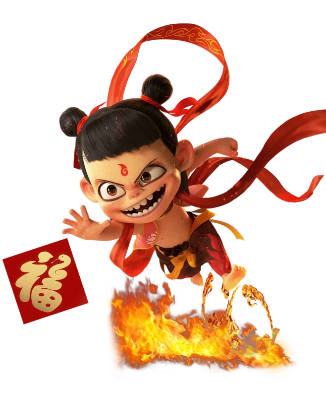 哪吒魔童闹海哪吒敖丙Q版立牌卡通全身印花热转印高清PNG免抠素材(4)-花瓣网