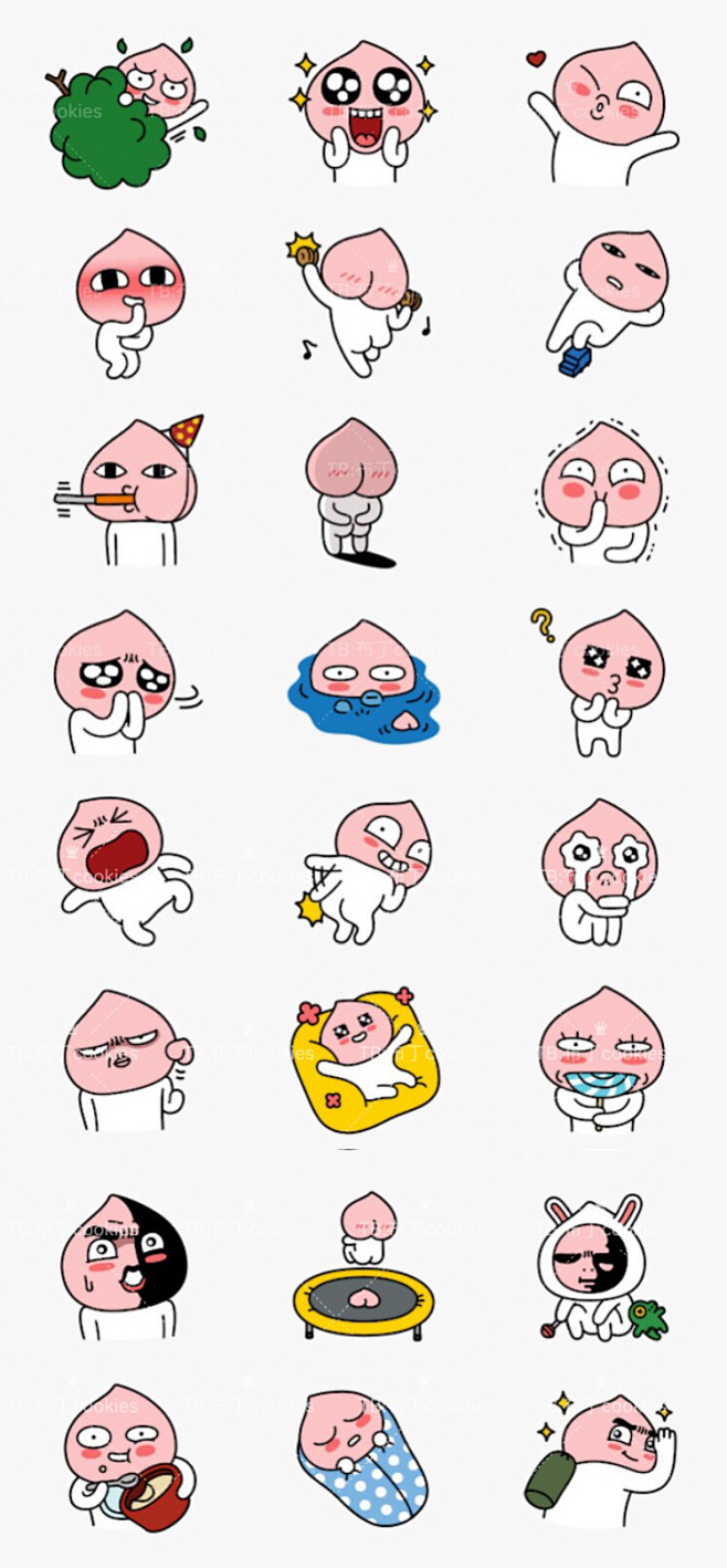 动态24款no1apeach屁桃kakaofriendskakao微信表情包淘宝网