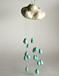 Cloud & Raindrops Ceramic Mobile by BackBayPottery on Etsy: 