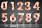 数字0-9 渐变流体 花瓣数字设计